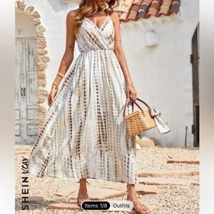 SHEIN VCAY Tie Dye Overlap Collar Cami Dress